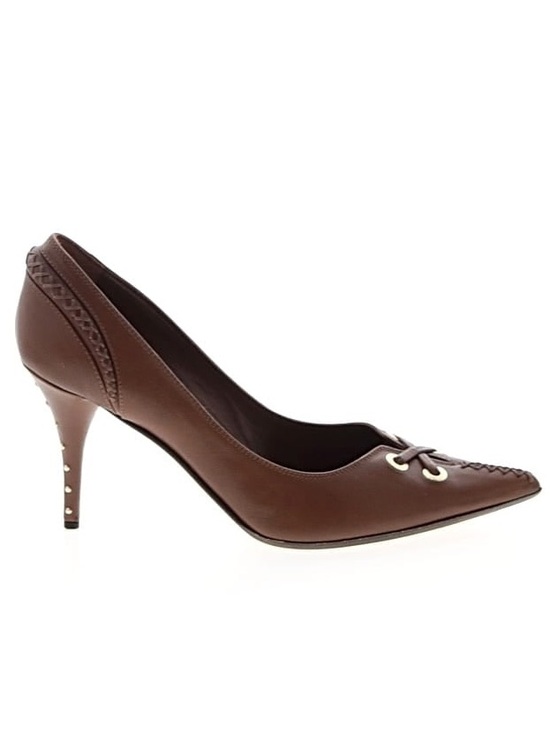 Yves Saint Laurent Shoes - YSL Yves Saint Laurent (YSL) Rive Gauche brown leather tie-front pumps 37 EUC